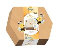 Apropos Bee Beauty Box, Set Regalo con Crema Mani 75 ml, Stick Labbra 5,7 ml e Pochette in Cotone e Juta, Confezione Esagonale