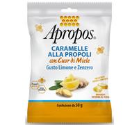 Apropos Caramelle Dure Alla Propoli con Cuor Di Miele Limone e Zenzero, 50g