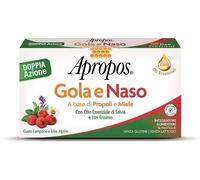 Apropos Gola e Naso 16 Pastiglie Gusto Lampone e Erbe Alpine Integratore Emolliente e Lenitivo