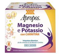APROPOS Integratore energizzante Magnesio, Potassio e Carnitina – Senza zucchero – 24 bustine 3,5 g