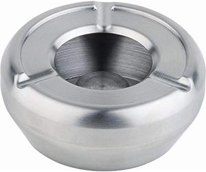 APS 00091 Posacenere Ø 12cm, H: 4,5 centimetri Acciaio inossidabile, raso lucido, con coperchio paravento