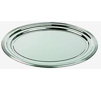 APS 00396 partito piastra -CLASSIC-, Ø 35 cm, metallo nichelato e cromo duro, arricciato con motivo a righe, bordo, spessore 0,35