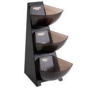 APS 11413 Multirack, mensola da cucina, struttura in acciaio inox 18/0, versata in plastica, distributore di porzioni, volume per versare 1 litro, 3 livelli