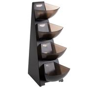 APS 11414 Multirack, mensola da cucina, struttura in acciaio inox 18/0, versata in plastica, distributore di porzioni, volume per versare 1 litro, 4 livelli