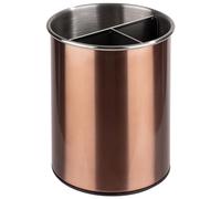 APS 11747 - Portaposate, girevole, Ø 13 cm, altezza 16,5 cm, fondo per mobili, divisorio rimovibile (3 scomparti), acciaio inossidabile, effetto rame