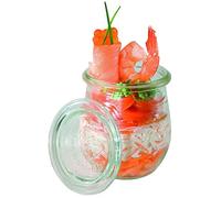 APS 12 barattoli originali WECK 220 ml con coperchio, set di 12, Ø 7 cm, H: 8 cm, forma a tulipano, barattolo da conserva, barattolo decorativo, barattolo da dessert, barattolo da conservazione, lavabile in lavastoviglie