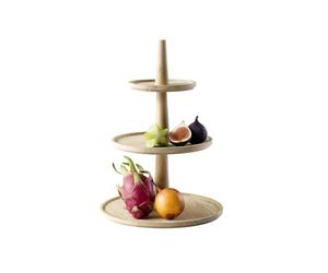 APS 14014 Etagère, 3 livelli, diametro 30 cm, altezza: 42 cm, legno di quercia (oliato)