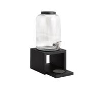 APS 14115 Distributore di bevande "VALO", base anche in legno di quercia nero (verniciato impermeabile), contenitore in vetro (7 litri), rubinetto in acciaio inossidabile