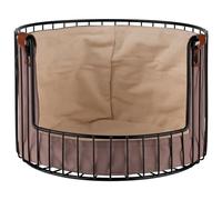 APS 30209 - Cestino per pane/frutta con borsa in cotone, Ø 27,5 cm, altezza 18,5 cm, metallo