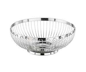 APS 30230 - Cestino in acciaio INOX lucidato a specchio per pane o frutta, Ø 25,5 x 9,5 cm