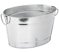 APS 36095 TIN - Vaschetta per bevande in metallo zincato, con inserto in plastica e robuste maniglie ad anello, 40 x 28 x 22 cm, 11 l