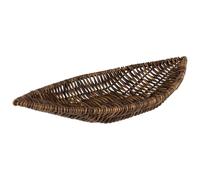 APS 40345 - Cesto a forma di nave "COVE", in vimini marrone, in polipropilene, contenitore in vimini con filo di acciaio inossidabile, cestino per alimenti, dimensioni 30 x 15 cm, altezza 5 cm