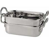 APS 40660 Mini-padella da portata, 14,5 x 9,5 cm, altezza 4,5 cm (senza manici), 0,5 litri, acciaio inossidabile, con manici