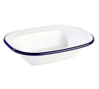 APS 40667 ENAMELWARE ciotola in metallo bianca/blu, 16 x 12 x 3,5 cm 0,20 ltr.