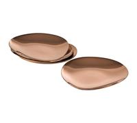 APS 40794 Piatto PEBBLES, set da 4, acciaio inossidabile, rivestimento PVD, 9 x 9 cm, altezza 1 cm, aspetto rame