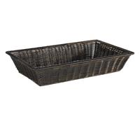 APS 50644 Cesto "SUPERSTRONG", GN 1/1, 53 x 32,5 cm, altezza 10 cm, con filo in acciaio inossidabile sul bordo, polipropilene, nero-marrone