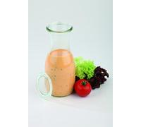 APS 6 bottiglie di vetro Original WECK 500 ml con coperchio, Ø 6 cm, H: 19 cm, bottiglie per succhi, frullati, condimenti, lavabili in lavastoviglie