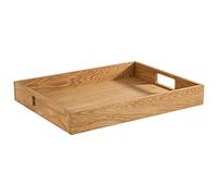 APS 761 - Vassoio da portata in rovere oliato, 45 x 35 x 6 cm, con 2 manici