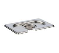APS 81595 GN 1/9 coperchio con incavo per cucchiaio, acciaio inossidabile al nichel-cromo, dimensioni 105 x 175 mm/altezza 25 mm