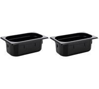 APS 82073 GN 1/4 Contenitore Gastronorm, in policarbonato, dimensioni 265 x 162 mm/altezza 100 mm/volume 2,5 litri, nero (Confezione da 2)