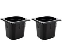 APS 82078 GN 1/6 Contenitore Gastronorm, in policarbonato, dimensioni 176 x 162 mm/altezza 150 mm/volume 2,2 litri, nero (Confezione da 2)