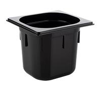 APS 82078 GN 1/6 Contenitore Gastronorm, in policarbonato, dimensioni 176 x 162 mm/altezza 150 mm/volume 2,2 litri, nero