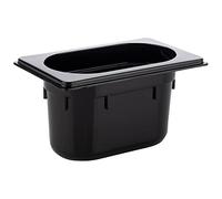 APS 82081 GN 1/9 Contenitore Gastronorm, in policarbonato, dimensioni 176 x 108 mm/altezza 100 mm/volume 1 litro, nero
