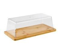 APS 821 Vassoio con cappuccio - Vassoio rettangolare in legno di bambù con copertura (32 x 16,5 cm, altezza: 11 cm) - Campana per formaggio