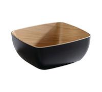 APS 84584 GN 1/6 Schale FRIDA, 17,6 x 16,2 cm, altezza 7,5 cm, melamina, nero/effetto legno