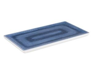 APS 84672 GN 1/3 Vassoio "BLUE OCEAN", 32,5 x 17,6 cm, altezza 2 cm, melamina, blu/bianco, piedini antiscivolo