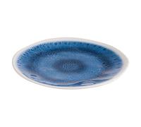 APS 84674 - Piatto "Blue Ocean", in melamina, 21,5 x 2 cm, colore: Bianco/Blu