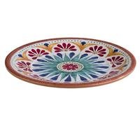 APS 84684 - Piatto in melamina, diametro 21,5 cm, altezza 2 cm, decorazione interna: design spagnolo, decorazione esterna: effetto terracotta