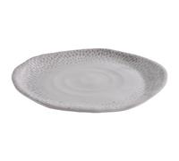 APS 85323 FOOTMARK - Piatto in melamina, Ø 21 cm, altezza 2 cm, colore: Bianco/Grigio