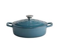 APS 88312 - Rostiera con coperchio "5 STARS", in ghisa, adatta a induzione, utilizzabile in forno, con supporto per coperchio, Ø 25 cm, 2,5 litri, turchese