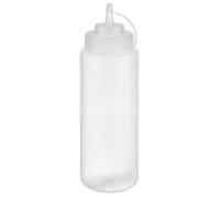 APS 93259 - Bottiglia da spremere, Ø 8 cm, altezza 26,5 cm, 1025 ml, in polietilene, trasparente, con tappo a vite e tappo di chiusura