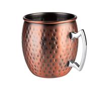 APS 93367 Set da 2 bicchieri MOSCOW MULE, Ø 9 cm, altezza 10 cm, 0,5 litri, acciaio inossidabile, aspetto rame anticato, superficie martellata