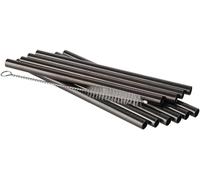 APS 93392 - Cannucce in acciaio INOX 18/8, 0,8 x 15 cm, 11 pezzi, colore: Nero