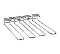 APS glass rail, 29,5 x 32 x 6 cm, portabicchieri di alta qualità in metallo cromato, portabicchieri da vino per 12 bicchieri, portabicchieri da appendere per home bar, cucina, bar, ristorante, cromato