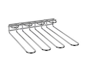 APS 93398 - Binario per bicchieri da vino, 29,5 x 32 x 6 cm, in metallo cromato, supporto per 12 bicchieri, supporto per appendere bicchieri per cucina, bar, ristorante, cromato