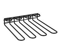 APS glass rail, 29,5 x 32 x 6 cm, portabicchieri di alta qualità in metallo cromato, portabicchieri da vino per 12 bicchieri, portabicchieri da appendere per home bar, cucina, bar, ristorante, nero