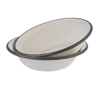 APS 98669 - Set di 2 ciotole EMAILLE - Ø 16,5 cm, lamiera d'acciaio smaltata, colore: bianco crema con bordo grigio