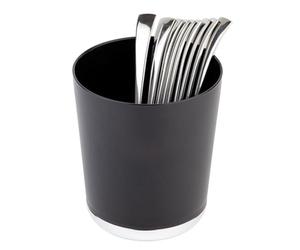 APS avanzi della tavola - / posate contenitore, SAN, nero, Ø 13 cm, h: 15 cm