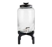 APS Beverage Dispenser "Asia" - Premium dispenser 7 litri, per bevande in legno, vetro e acciaio inossidabile con pareti spesse e stabili e un'ampia apertura per gli ingredienti