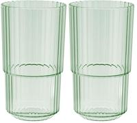 APS Bicchiere in plastica Tritan di alta qualità con 0,5 litri, senza BPA, impilabile, infrangibile, riutilizzabile, lavabile in lavastoviglie, 500 ml, verde chiaro (Confezione da 2)