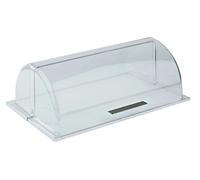 APS campana a scomparsa GN 1/1 ca, 53 x 32,5, altezza 17 cm in policarbonato con Designer - manico, cromato facile da utilizzare e display gerarchia