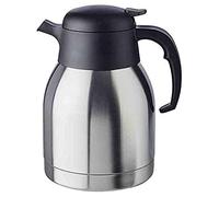 APS Caraffa classica da 1,5 litri con tappo a vite diametro 14 cm, altezza 19 cm, doppia parete in acciaio inox, per bevande calde e fredde, non lavabile in lavastoviglie, ca. 12 tazze