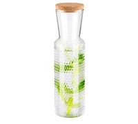 APS Caraffa di Vetro Dots, Caraffa per Acqua in Vetro, Caraffa per Acqua Trasparente con Coperchio in Sughero, Caraffa in Vetro, Altezza 27 cm, Volume 0,7 l