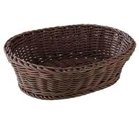 APS Basket, ovale "PROFI LINE" - Cestino, cestino di vimini in polipropilene - Dimensioni: 25 x 19 cm/Altezza: 6,5 cm/Colore: Marrone scuro