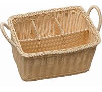 APS Cestino portaposate ECONOMIC con 4 scomparti, portaposate infrangibile, portaposate, beige chiaro, 18 x 26 cm, altezza 15 cm