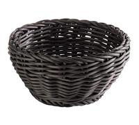 APS Basket Rotondo Profi Line, Cestino/Pane Nero in Vimini, Cestino in Polipropilene, Diametro Ø 16 cm, Altezza 8 cm